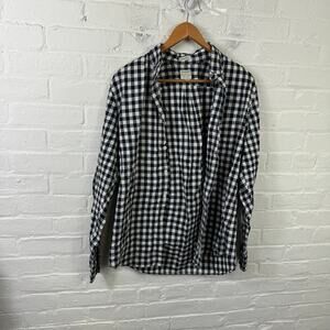 J. Crew Women's Classic Button-Down Shirt Long Sleeve Black White Size S